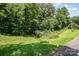 Lush wooded yard with dense trees surrounding property at 165 Fieldstone Farm Dr, Statesville, NC 28625