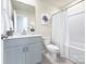 Bright bathroom with a tub/shower combo and a modern vanity with ample storage space at 240 Orson Oaks Ln, Pineville, NC 28134