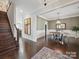 Inviting dining room with a round table and chandelier at 3007 Arsdale Rd, Waxhaw, NC 28173