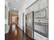 Kitchen area featuring stainless steel appliances and dark hardwood floors at 3007 Arsdale Rd, Waxhaw, NC 28173