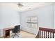 This bedroom features carpet flooring, a ceiling fan, and natural light at 5238 Downing Creek Dr, Charlotte, NC 28269