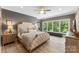 Luxurious primary bedroom with large windows and modern furnishings at 10007 Hillspring Dr, Huntersville, NC 28078