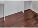 Hardwood floor hallway featuring white trim and built in nooks at 106 Kelly Marie Ct, Kings Mountain, NC 28086