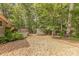 Lush backyard featuring a trampoline, mulch, and ample space for recreation at 11834 Carmel Lakes Dr, Charlotte, NC 28226