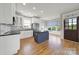 Bright kitchen boasts an island and stainless steel appliances at 25391 Seagull Dr, Lancaster, SC 29720