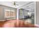Living room showing an open floorplan with hardwood floors, and a kitchen area at 524 W Horah St, Salisbury, NC 28144
