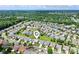 Neighborhood aerial view showcases proximity to Polo Ridge Elementary, Blakeney Shopping Center, and Uptown Charlotte at 8409 Darcy Hopkins Dr, Charlotte, NC 28277