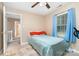 Bedroom featuring a bed, window, and access to the hallway at 920 Manor Dr, Kings Mountain, NC 28086