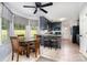 Eat-in kitchen features a table, bar seating, and a ceiling fan at 920 Manor Dr, Kings Mountain, NC 28086