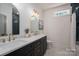 Elegant bathroom featuring double vanity, marble countertops, gold fixtures, and subway tile at 1062 Sage Pine Cir, Clover, SC 29710
