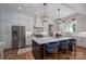 Elegant kitchen with a large island, stainless steel appliances, and modern lighting fixtures, ideal for entertaining at 1062 Sage Pine Cir, Clover, SC 29710