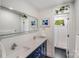 Modern bathroom with double sink vanity and walk-in shower at 12416 Stirling Trace Ct, Charlotte, NC 28277