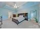 Spacious main bedroom with tray ceilings, a sitting area, and an ensuite bathroom at 12434 Sylvan Oak Way, Charlotte, NC 28273