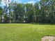 Expansive backyard featuring a lush green lawn and mature trees providing ample shade at 159 Autumn Mist Rd, Statesville, NC 28677