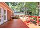 An expansive deck in the backyard offers space for outdoor entertaining at 16509 Kimbolten Dr, Huntersville, NC 28078
