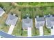 Aerial view showcasing the property's location within the neighborhood and landscaped surroundings in a suburban community at 1736 Rhynes Trl, Rock Hill, SC 29732