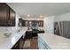 Kitchen features stainless steel appliances, dark wood cabinets, white countertops, and large sink at 1736 Rhynes Trl, Rock Hill, SC 29732