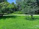 Expansive backyard featuring lush green grass, mature trees and an asphalt driving path at 2417 Statesville Blvd, Salisbury, NC 28147