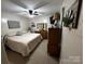 Cozy bedroom featuring neutral carpet and a ceiling fan at 3375 Shepherd Rd, Maiden, NC 28650