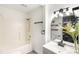 Functional bathroom with a shower and tub combo, updated vanity, and stylish accents for a fresh feel at 402 Ford St, Kannapolis, NC 28083