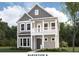 Charming two-story home featuring a covered porch, complemented by large windows and a gray color scheme at 4041 Grommet Ct, Matthews, NC 28105