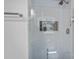 Stylish walk-in shower with glass door and white subway tile at 5611 Robinhood Rd, Charlotte, NC 28211