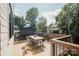 Open-air deck featuring outdoor seating, wood railings, and beautiful views of the surrounding neighborhood at 705 Mcalway Rd, Charlotte, NC 28211