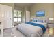 Inviting bedroom with a large window providing natural light and neutral tones creating a serene atmosphere at 7916 Charter Oak Ln, Charlotte, NC 28226