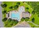 Aerial view of a community pool, clubhouse and parking at 8312 Compton Acres Ln, Waxhaw, NC 28173