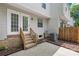 Back of house featuring a small patio, privacy fence, and AC Unit at 9639 Green Gable Ct, Charlotte, NC 28270