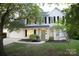 Charming two-story home with light siding, black shutters, green door, and well-maintained landscaping at 11407 Lenswood Ct, Charlotte, NC 28214