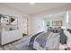 Bright and airy bedroom with light gray walls, neutral furniture, and ample natural light at 1224 E Woodlawn Rd, Charlotte, NC 28209
