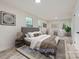 Spacious main bedroom with ample natural light, complemented by modern decor and stylish furnishings at 1224 E Woodlawn Rd, Charlotte, NC 28209
