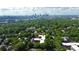 Aerial view showcases the condo's proximity to the city skyline, nestled among lush greenery and mature trees at 1300 Queens Rd # 409, Charlotte, NC 28207