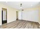 Bedroom with wood-look floors, double closets, and ample space at 1300 Queens Rd # 409, Charlotte, NC 28207