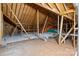 Unfinished attic space ready for customization, showing insulation and a sturdy framework at 2484 Early Richmond Ct, Denver, NC 28037
