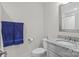 Stylish half-bathroom with modern granite vanity, sleek toilet and neutral accents at 2484 Early Richmond Ct, Denver, NC 28037