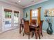 Eat-in dining area with wood table, seating for four, and adjacent access to the backyard patio at 3511 Dominion Green Dr, Charlotte, NC 28269