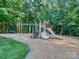 A shady playground featuring swings, slides, and climbing structures for enjoyment at 3511 Dominion Green Dr, Charlotte, NC 28269