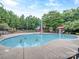 Community kiddie pool includes umbrella and buckets for friendly summer fun, all surrounded by lounge chairs at 3511 Dominion Green Dr, Charlotte, NC 28269