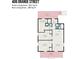 A floor plan layout with measurements of rooms including a primary bedroom, living room, kitchen and porch at 408 Orange St, Shelby, NC 28150