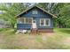 Charming exterior of a blue home with steps leading to the front door at 6206 Hunter Ave, Charlotte, NC 28262