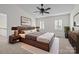 Warm bedroom with vaulted ceiling, ceiling fan, and abundant natural light at 9121 Four Acre Ct, Charlotte, NC 28210