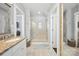 Bathroom features large glass shower, granite vanity, and bright natural light at 956 Herrons Ferry Rd, Rock Hill, SC 29730