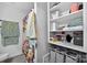 This bathroom boasts a shower and tub combination, complemented by built-in shelving for storage at 106 Abbey Cir, Salisbury, NC 28147