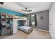 Bedroom with a bunk bed, built in desk and shelves with a window at 106 Abbey Cir, Salisbury, NC 28147