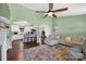 Spacious living room showcasing archways, kitchen, hardwood floors, and natural light at 106 Abbey Cir, Salisbury, NC 28147