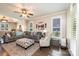 Comfortable living room with large gray sectional, ottoman, and neutral decor at 1083 Fox Chase Dr, Newton, NC 28658