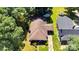 An aerial shot showcases the roof and backyard of a single-Gathering home at 226 S Morrow Ave, Albemarle, NC 28001