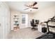 Inviting bedroom featuring a dedicated workspace, neutral palette, and a carpeted floor at 50 Serenity Ln, Hickory, NC 28601